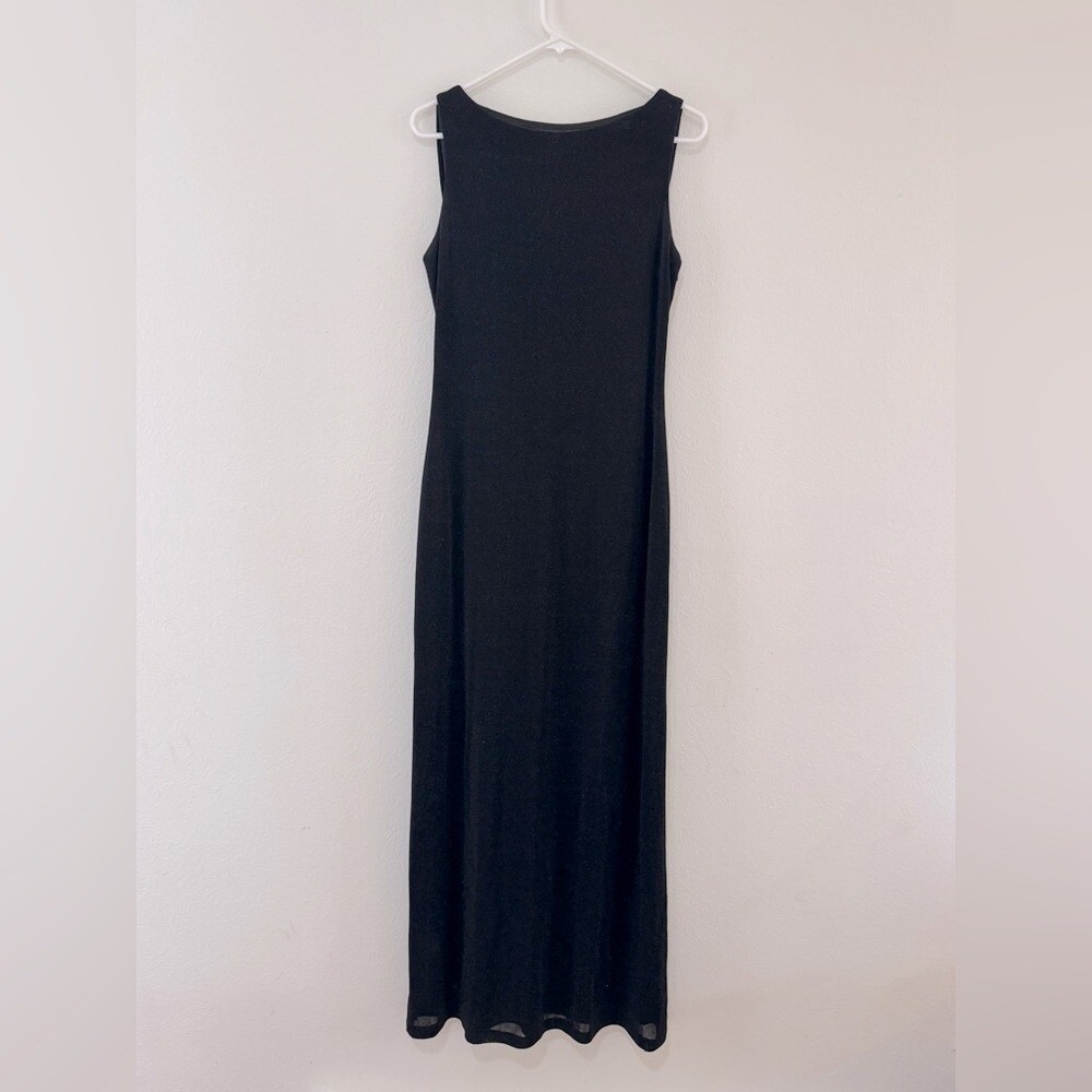 Alex Evenings Womens Black Metallic Lurex Cowl Back Maxi Gown Dress Size 10 (738
